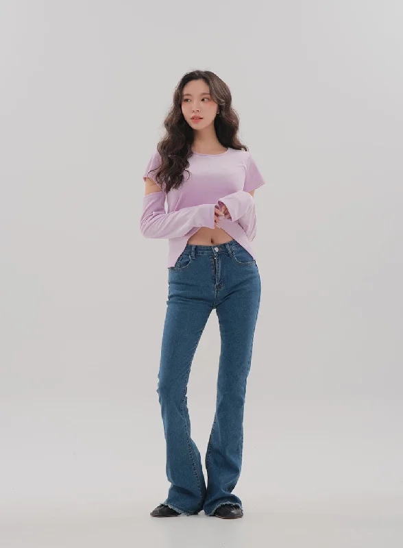 Sports Comfort Style Bootcut Jeans BM7