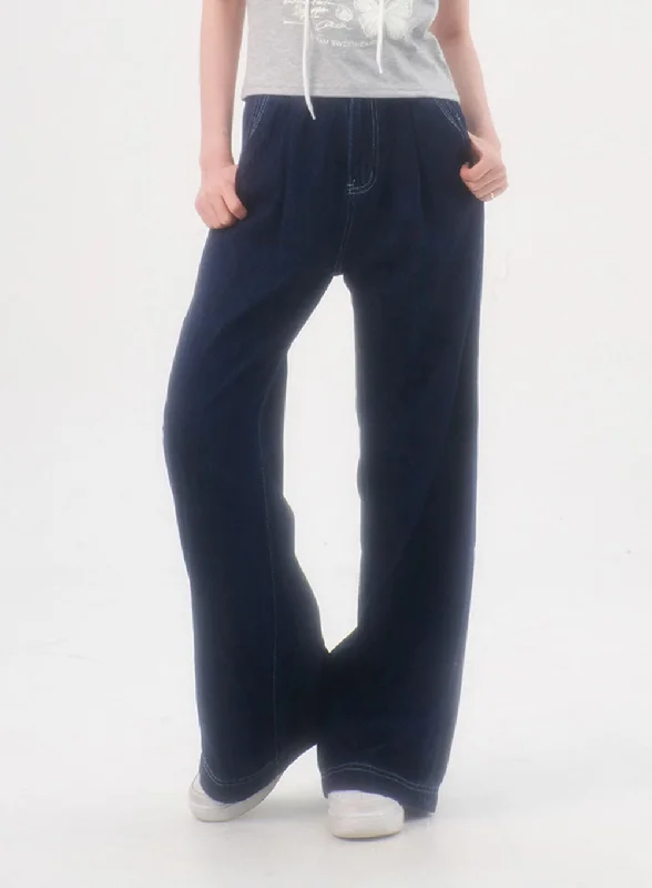 Sports Fitness Wear Wide Leg Jeans IL307