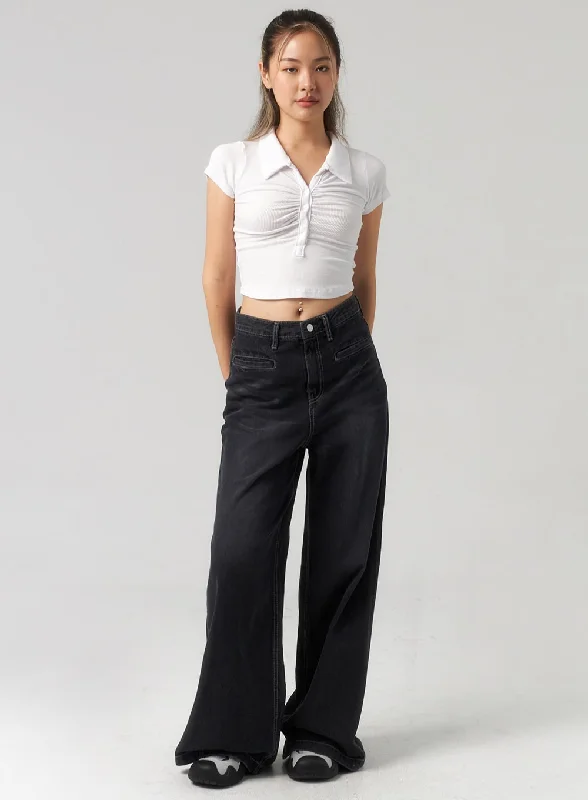 Luxury and fashionable Oversized Leg Jeans CL303