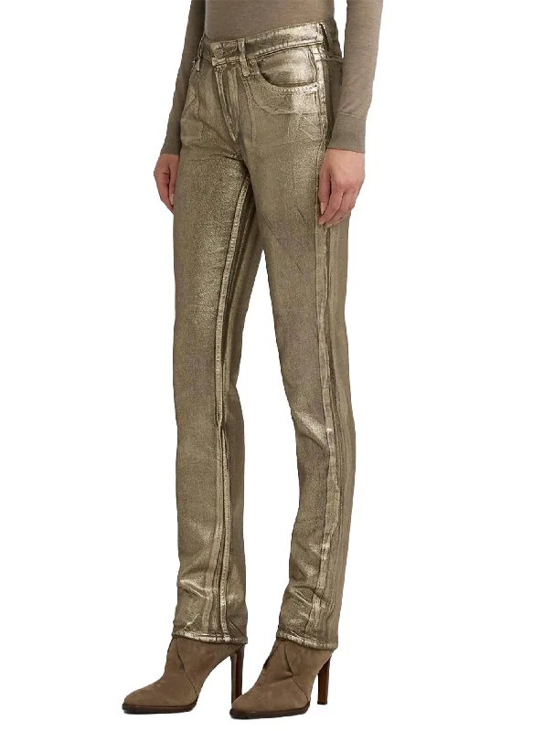 Moisture wicking Coated 160 Slim Denim Jeans In Champagne