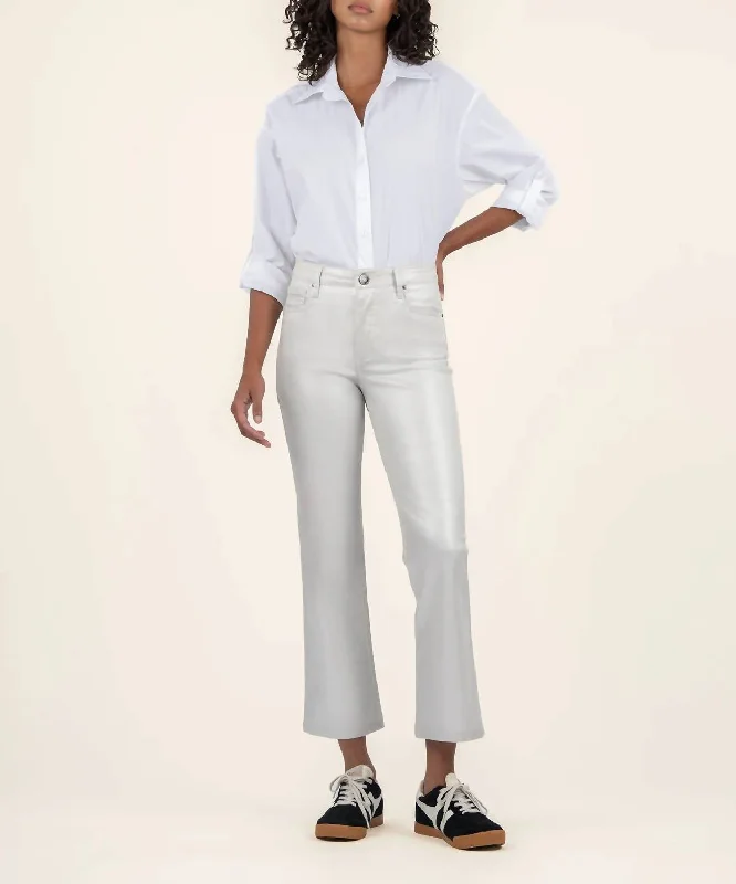Avant-garde trend Kelsey High Rise Flare Jeans In Light Silver