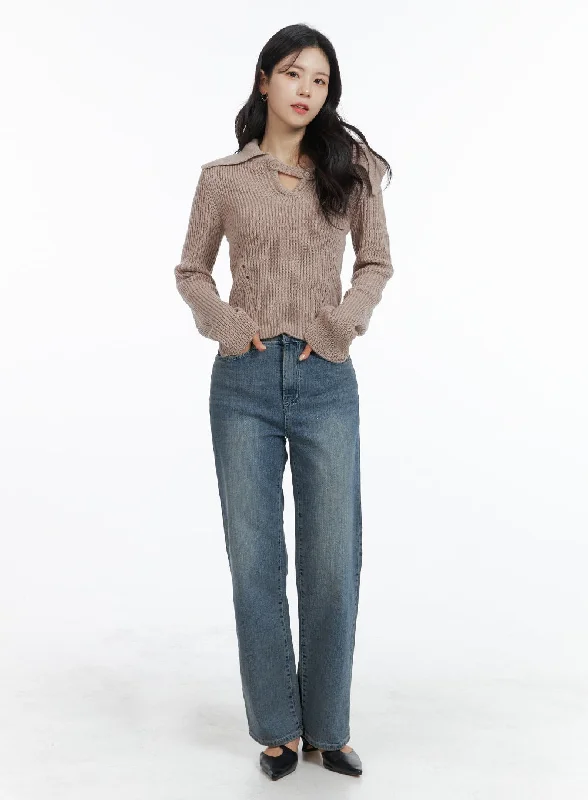 Personality Publicity Cotton Washed Straight Leg Pants OM420