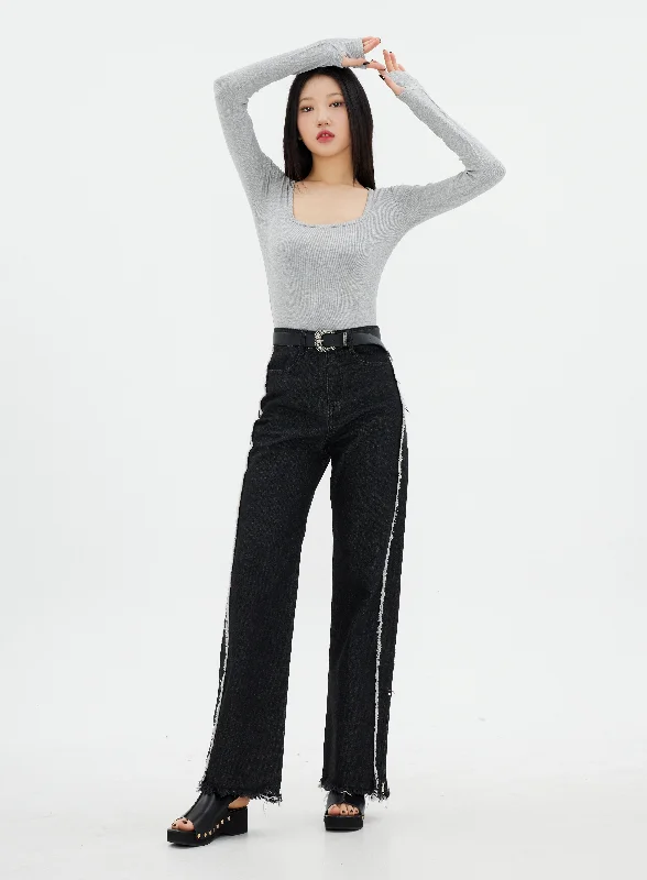 Slim Fit Lewkin Basic Jeans with Side Tassel Detail K2302