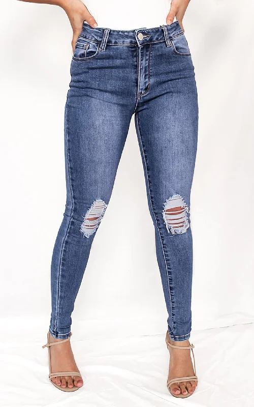 Sports litigation style Patrol Jeans - Mid Blue